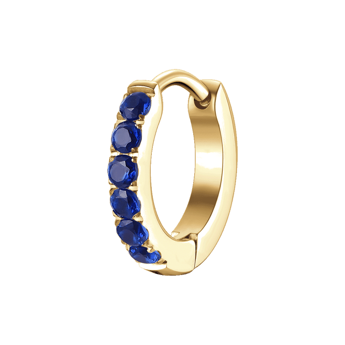 MONO ORECCHINO DONNA IN ACCIAIO IP GOLD CON ZIRCONI BLU