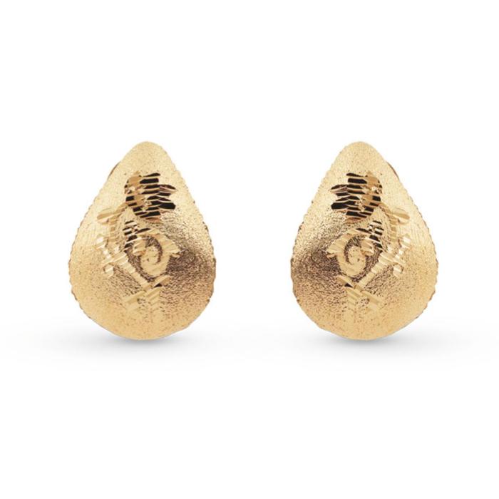 Orecchini a goccia in oro giallo satinato 18kt