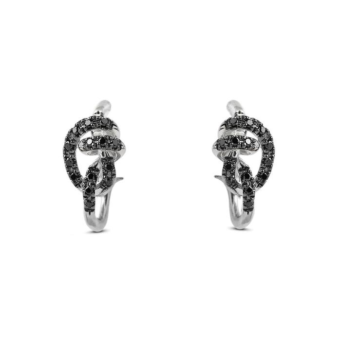 Orecchino Nodi d'Amore in Argento 925 e 28 Diamanti Brown Black
