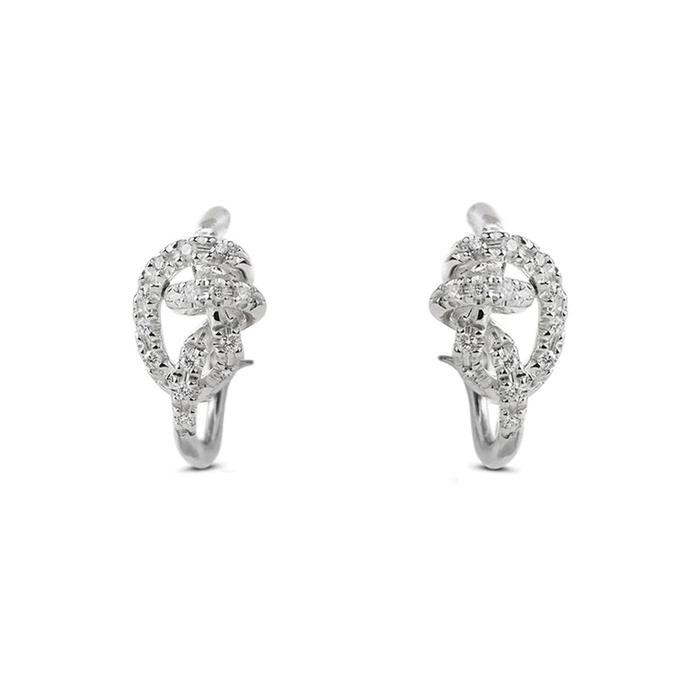 Orecchino Nodi d'Amore in Argento 925 e 28 Diamanti Bianchi