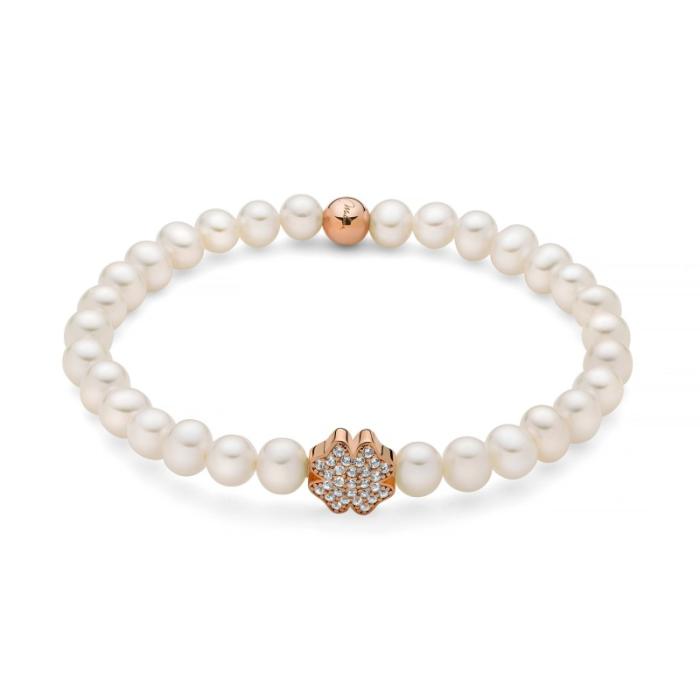 Bracciale perle quadrifoglio