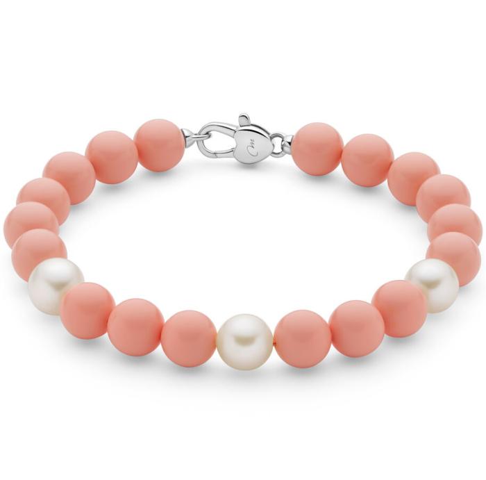 Bracciale pasta di corallo rosa