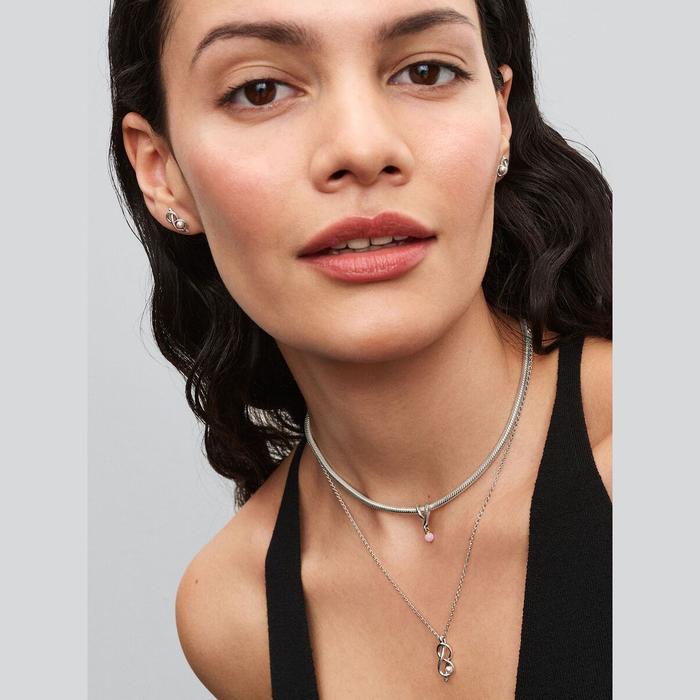 Collana Legame Infinito con Perla Rosa Artificiale