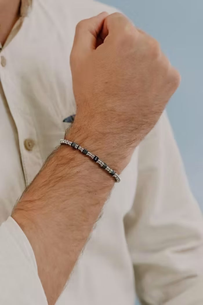 Bracciale onice nero e zirconi bianchi