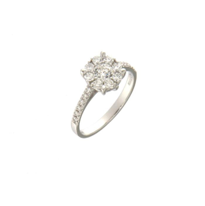 ANELLO SOLITARIO PAVÈ BR