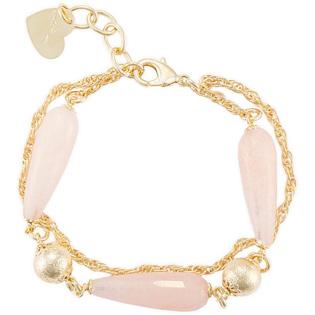 Bracciale giada rosa goccia