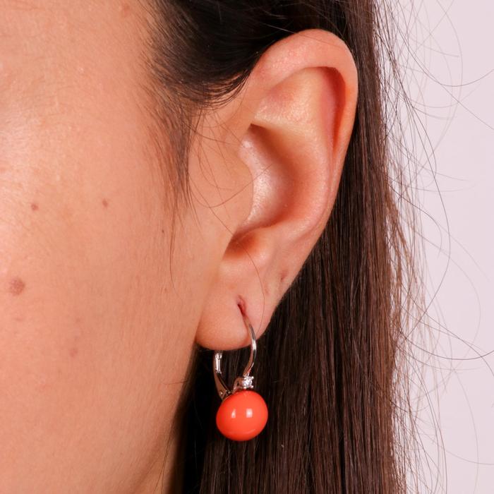 Orecchini in Argento 925 con perle in pasta di corallo chiusura monachella