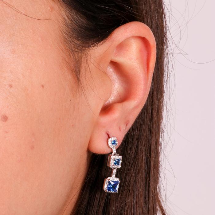 Orecchini in Argento 925 con zirconi azzurri