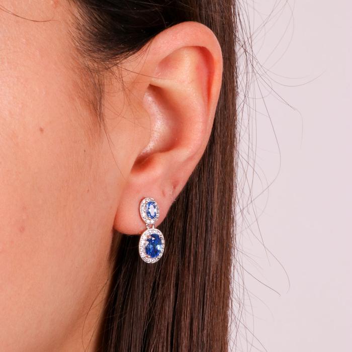 Orecchini in Argento 925 con zirconi azzurri