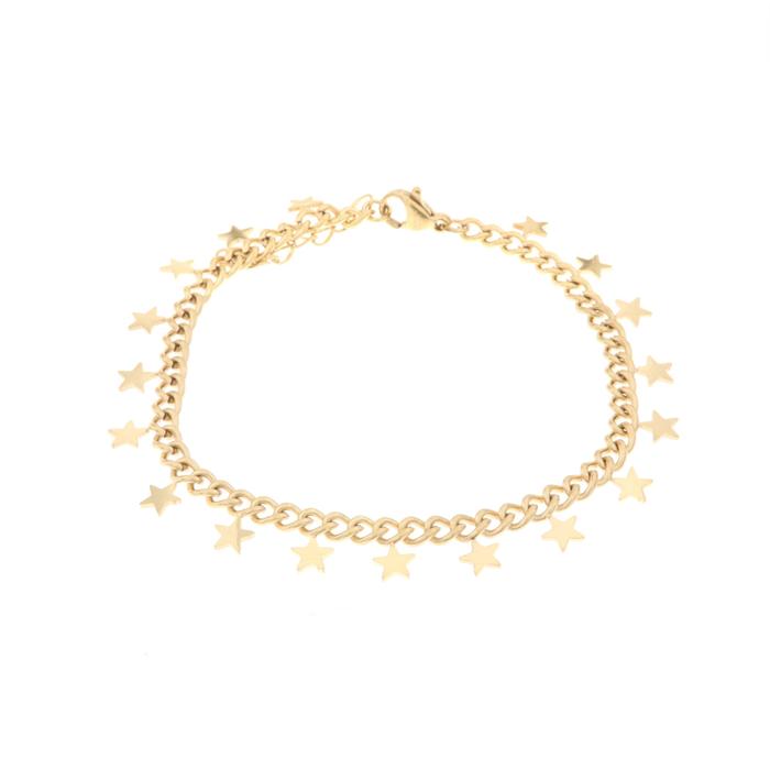 Bracciale in Acciaio intrecci con pendenti a forma di stelline