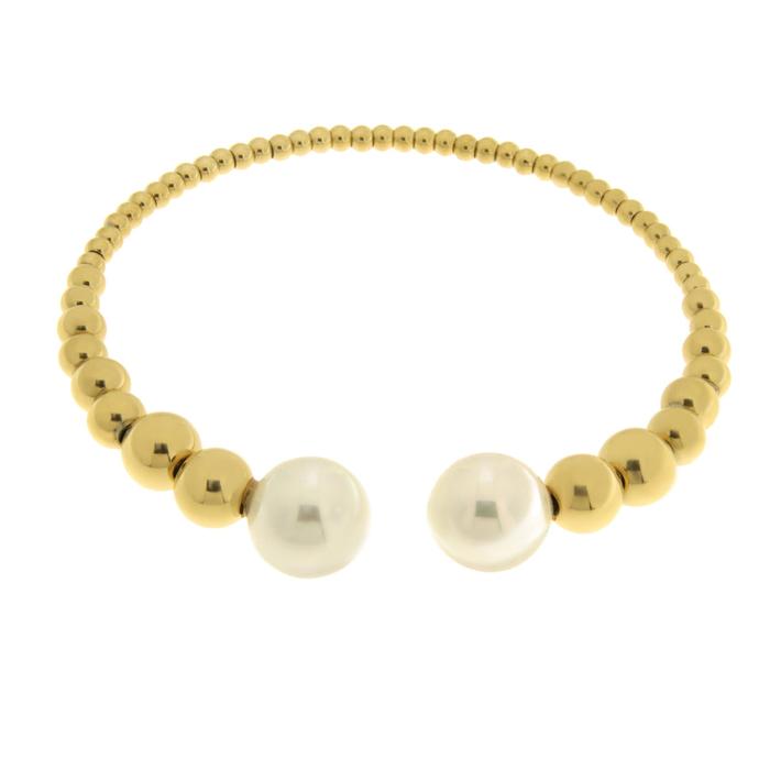 Bracciale in Acciaio rigido con sfere e perle