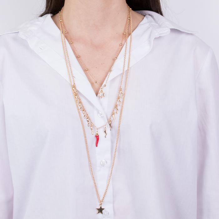 Collana in Metallo pendenti cornetti rossi e stella
