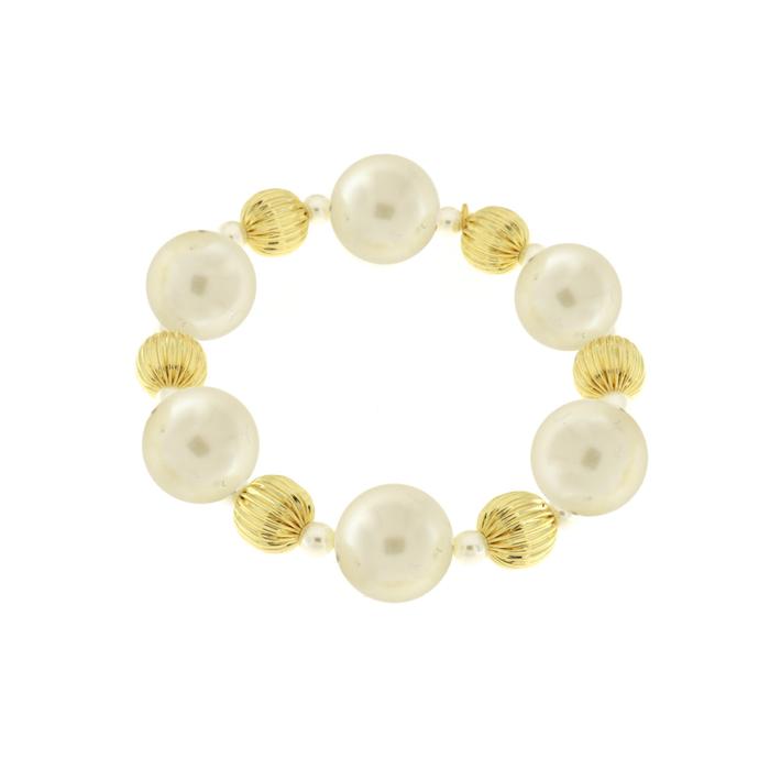 Bracciale in Metallo con perle e dettagli oro