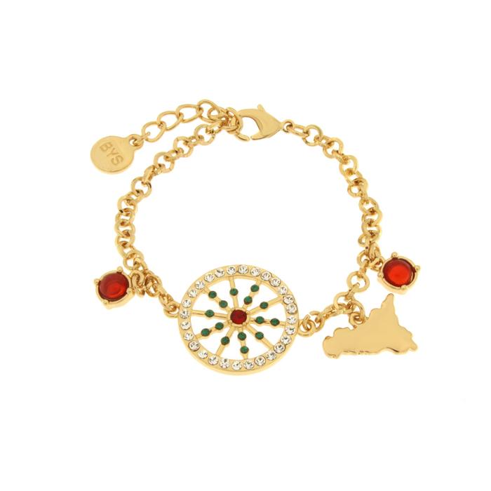 Bracciale in Metallo con ruota e Sicilia