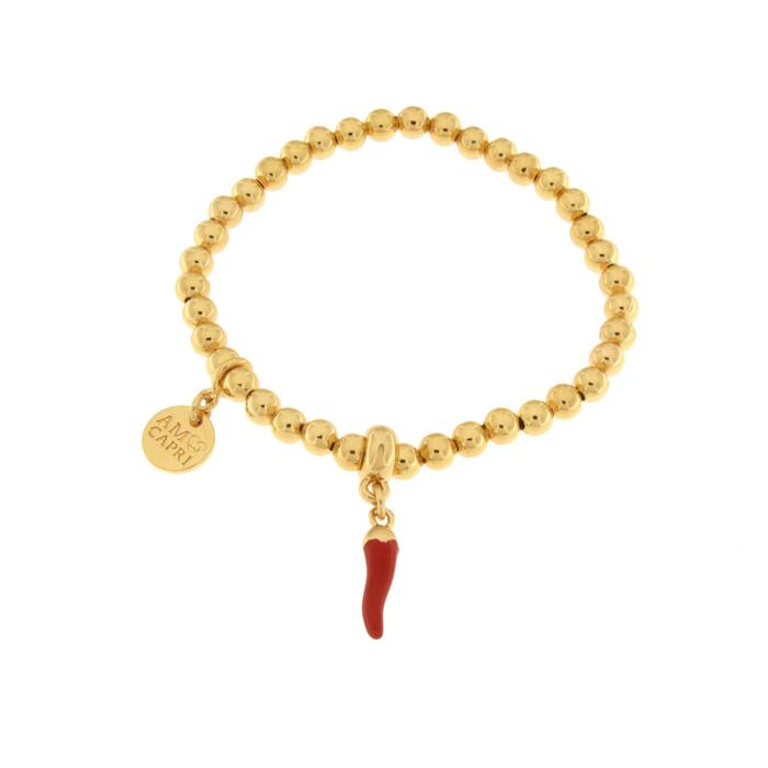 Bracciale in Metallo con cornetto rosso