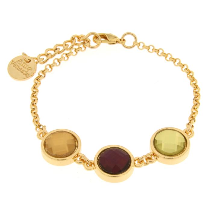 Bracciale in Metallo con cristalli colorati