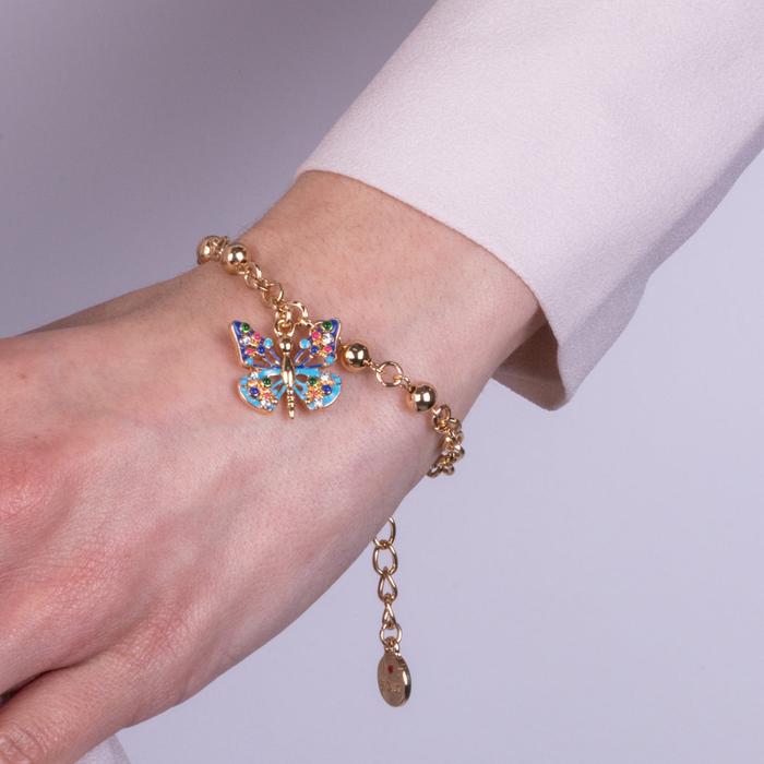 Bracciale in Metallo con farfalla colorata