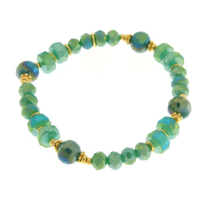 Bracciale in Metallo con sfere verdi