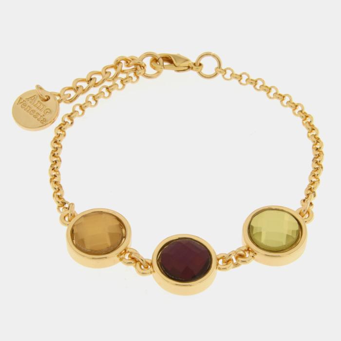 Bracciale in Metallo con cristalli colorati