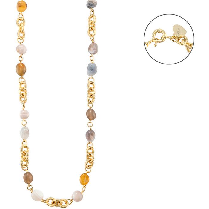 Collana agata sassotto burattata