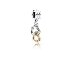 Charm pendente cuori intrecciati