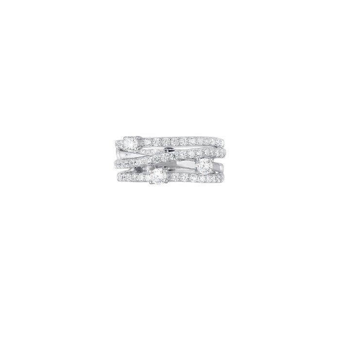 Anello fascia zirconi