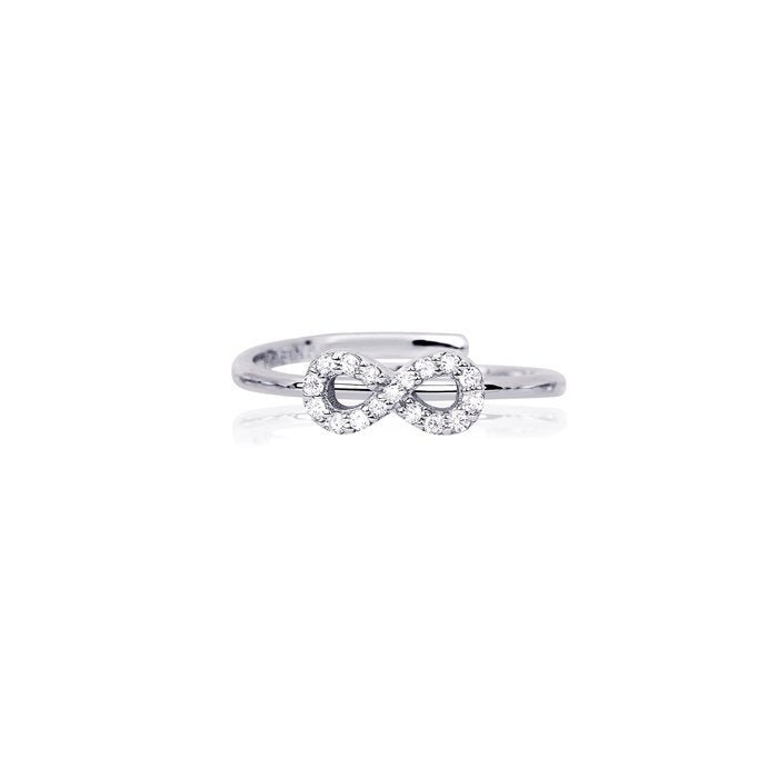 Anello aperto infinito zirconi