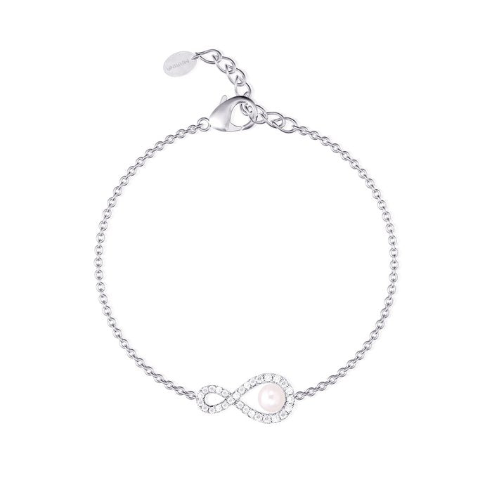 Bracciale armbander infinito strass + perla