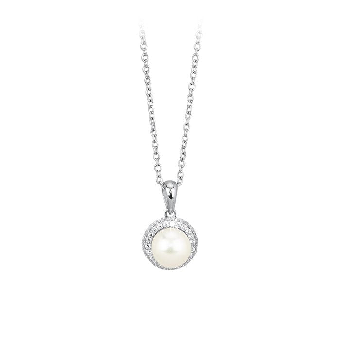 Girocollo pendente perla strass