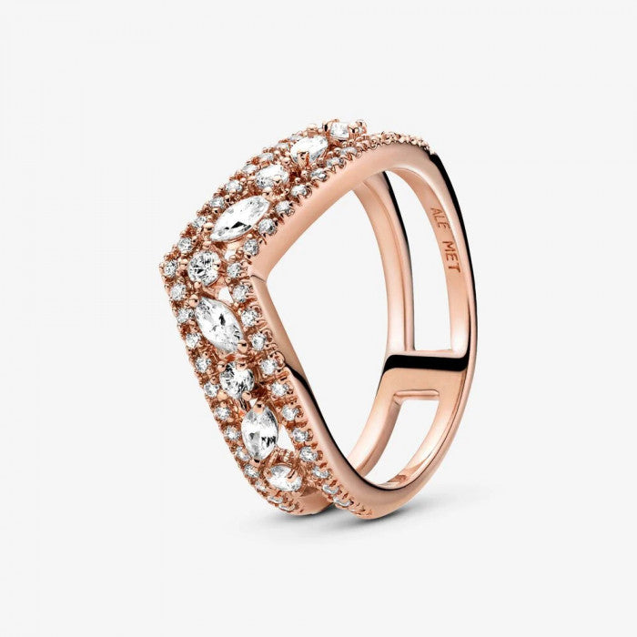 Anello chevron doppio taglio marquise