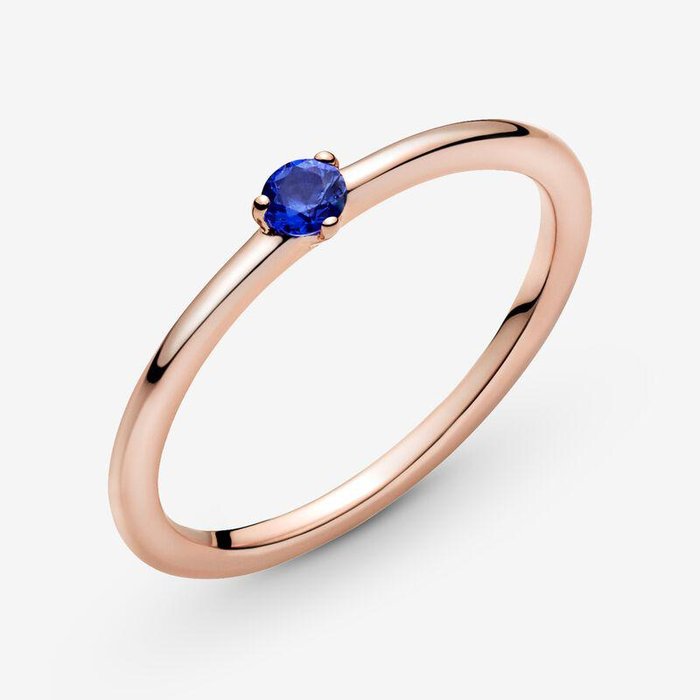 Anello Solitario Blu