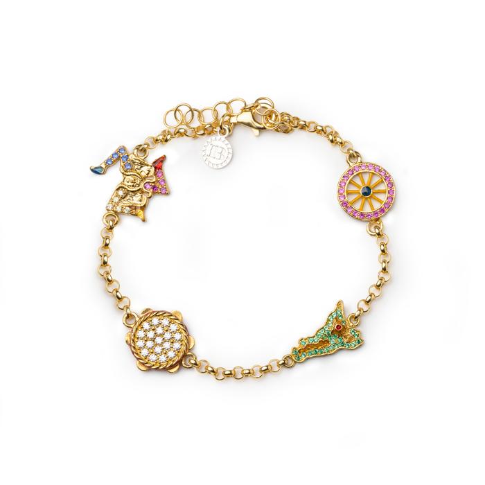 Bracciale Rolò 4 simboli Sicilia Lapilli