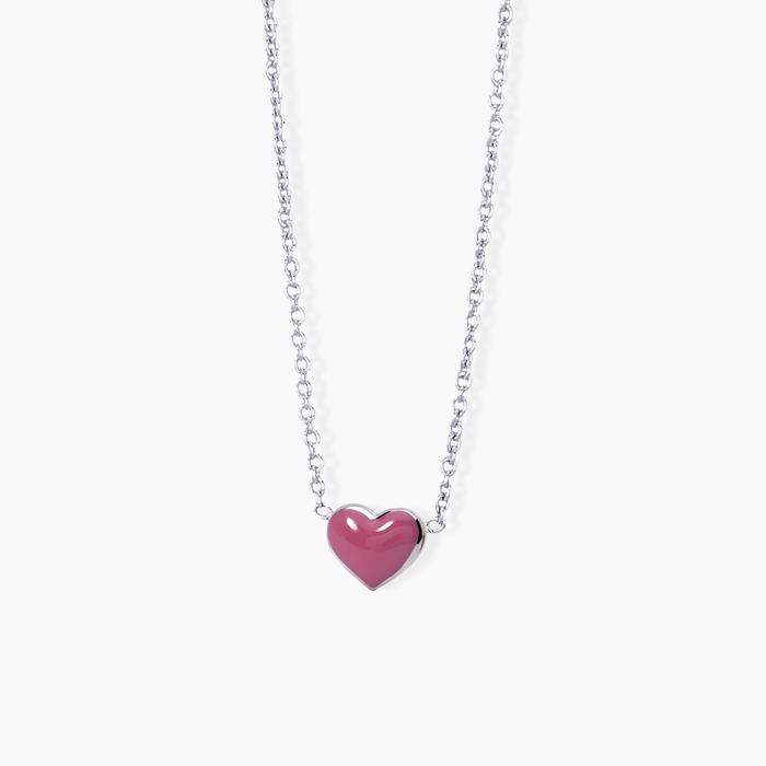 Girocollo cuore smalto rosa PINK-LOVE