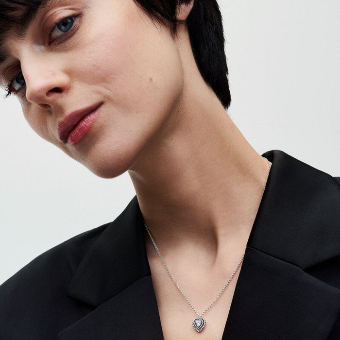 Collana Punto Luce Cuore e Pavè