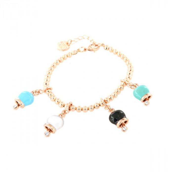 Bracciale rosè campanelle multicolor pendenti - gioielleriaperdichizzi.it
