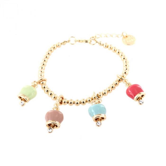 Bracciale gold campanelle multicolor pendenti - gioielleriaperdichizzi.it