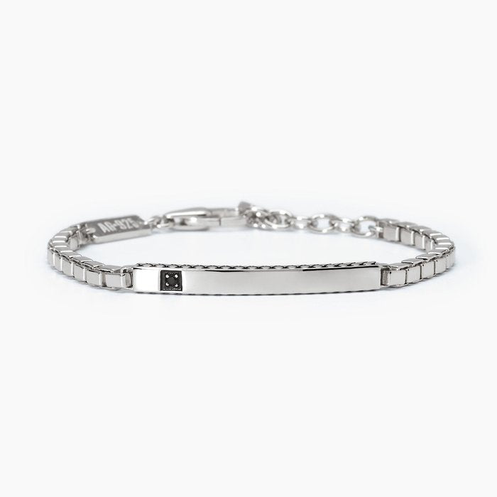 Bracciale in argento con piastra centrale BENIAMINO