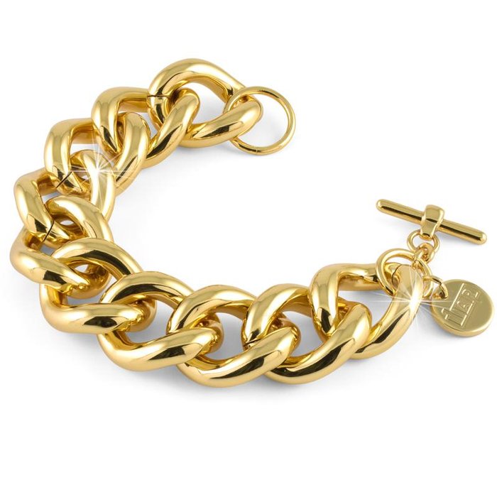 Bracciale catena grumetta maxi in bronzo dorato