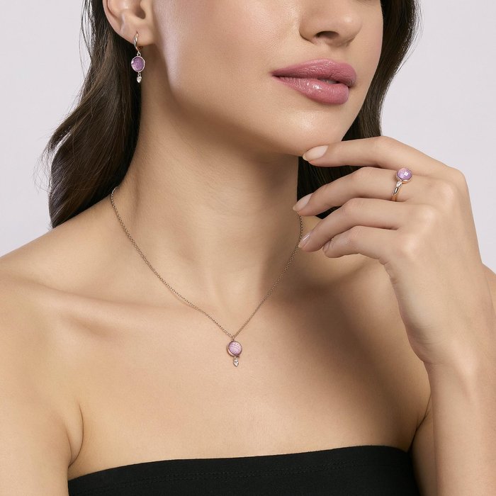 Anello con giada lavanda COLETTE