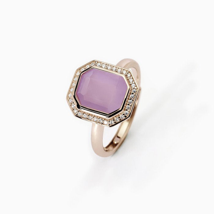 Anello taglio ottagonale con giada JETSET