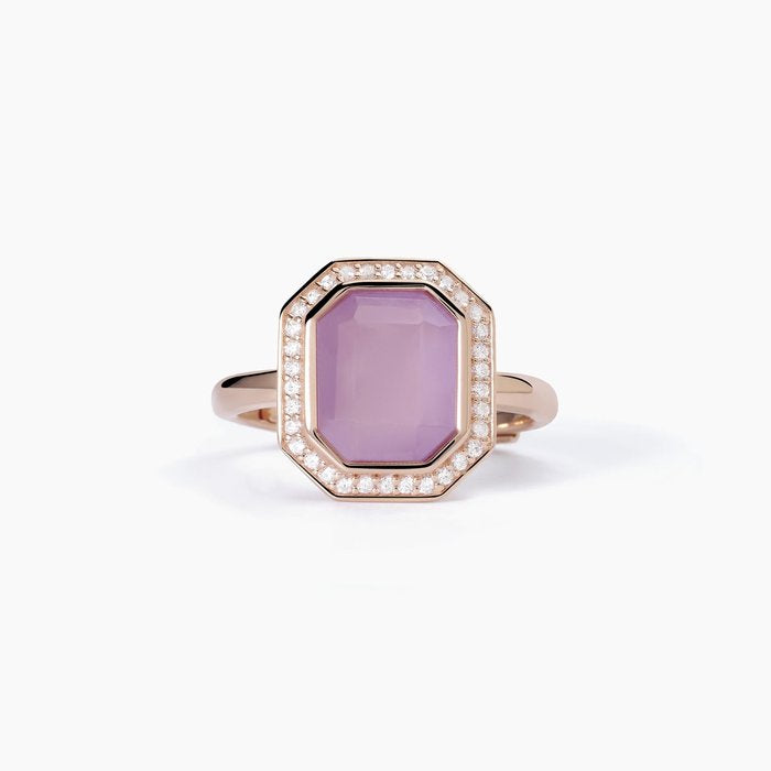 Anello taglio ottagonale con giada JETSET