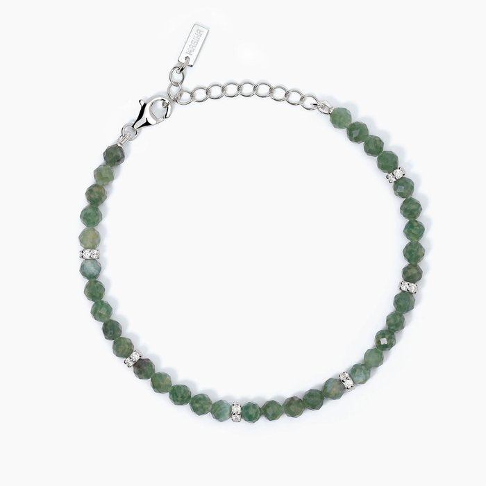 Bracciale in argento con giada verde COLOR CODE