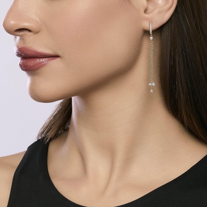 Orecchini a cerchio con catenine pendenti SCINTILLA