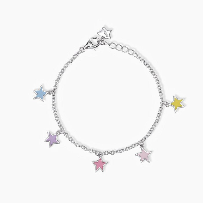 Bracciale in argento con stelle pendenti smaltate STELLA STELLINA