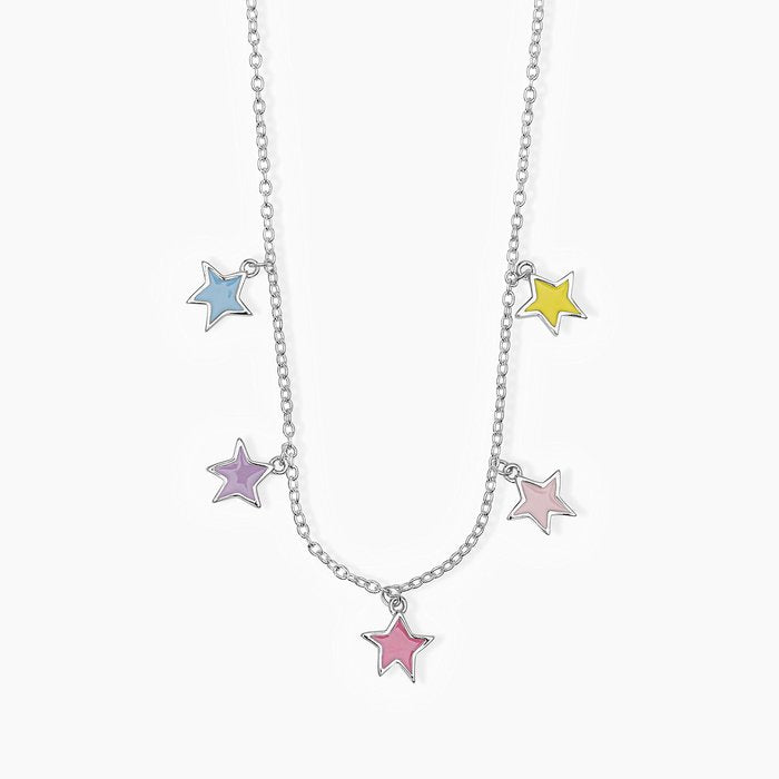 Girocollo in argento con stelle pendenti smaltate STELLA STELLINA