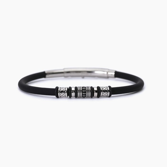 Bracciale uomo in acciaio e silicone SMARTER