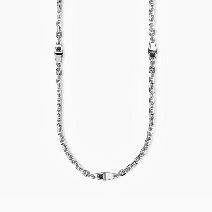 Collana in argento con catena rolò e inserti MODERNISTA