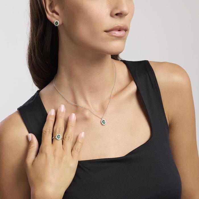 Anello in argento con smeraldo sintetico ovale COOL OR RÉTRO?