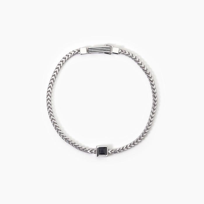 Bracciale in argento con catena franco BLACK CODE