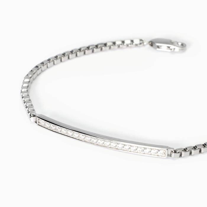 Bracciale uomo in argento con zirconi bianchi Cosmopolitan